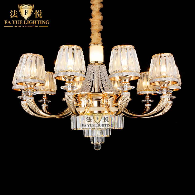 Style Crystal Chandeliers High-end Eu Style Villa Luxury Living Room Lamp Postmodern Dining Room Light Designer-like inter-board lamp