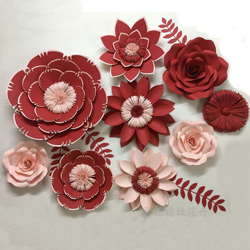 Handmade three-dimensional paper flower finished window beauty decoration wedding wedding celebration wedding activities studio net red flower wall decoration