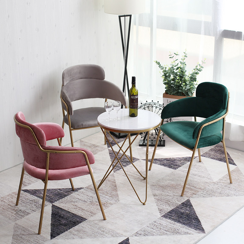 Nordic Net Red Dining Chair Brief Milk Tea Shop Cafeterie Study Chair Casual Reception Talks Balcony Table And Chairs Combination