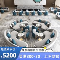 European-style office curved sofa coffee table combination set Net Red simple reception business guests modern light luxury