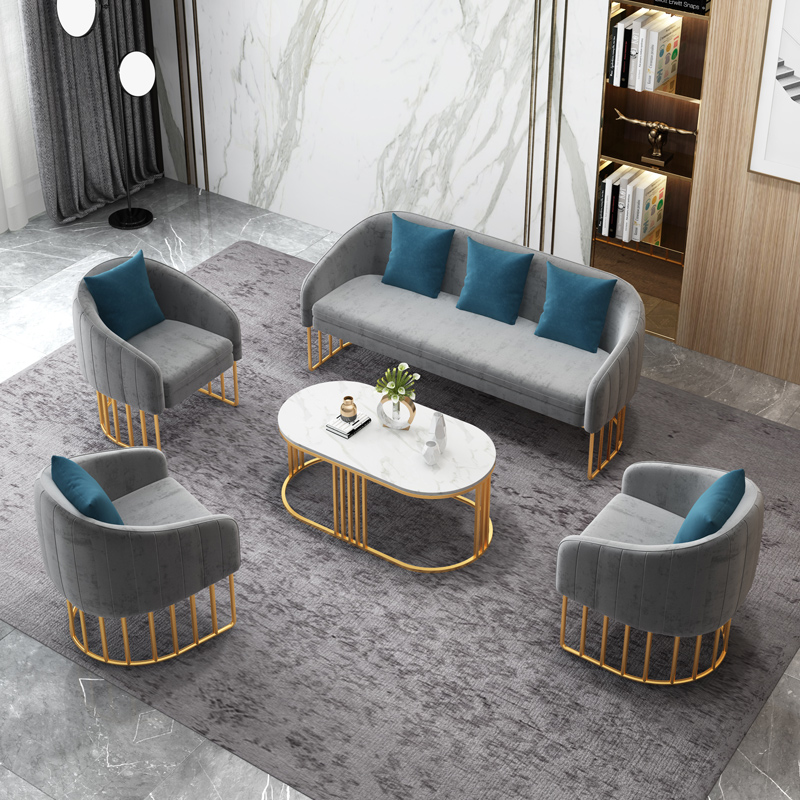 Office sofa sample house display center table and chair combination light luxury simple business reception negotiation meeting guest beauty salon rest sofa