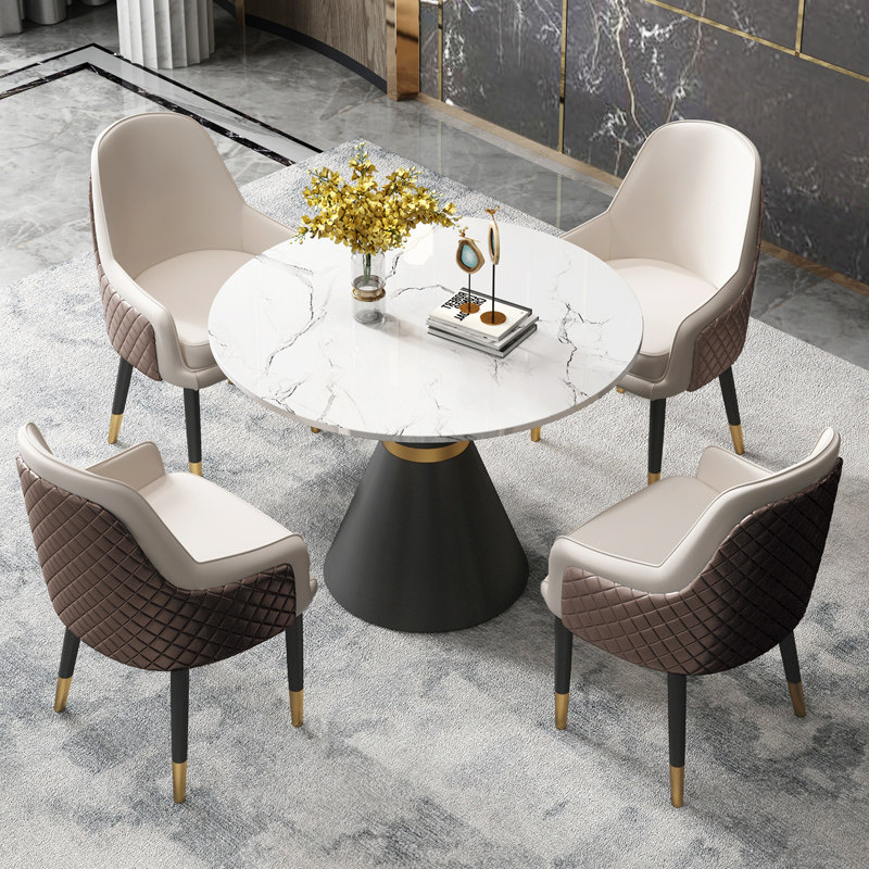 Light luxury sample house exhibition center negotiation table and chair combination modern minimalist reception reception one table four chairs milk tea shop small round table