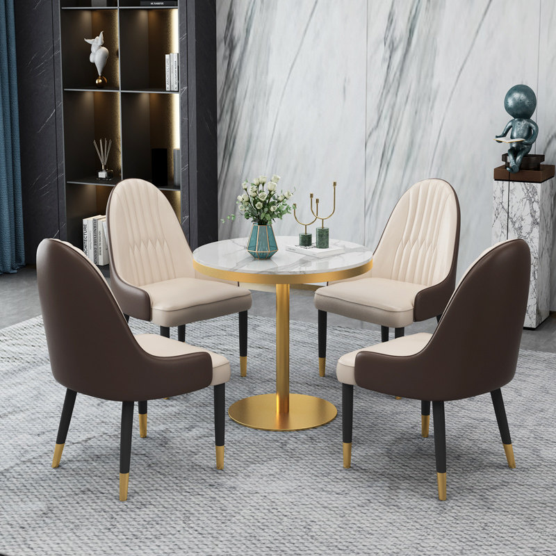 Sample house exhibition center negotiation table and chair combination light luxury business office reception guest modern minimalist milk tea shop a table and four chairs