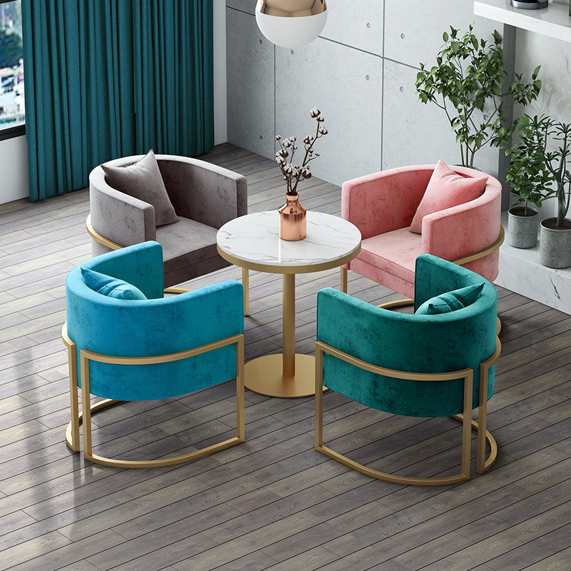 Light luxury negotiation table and chair combination leisure sofa chair sample house display center reception table and chair small round table net red single sofa chair