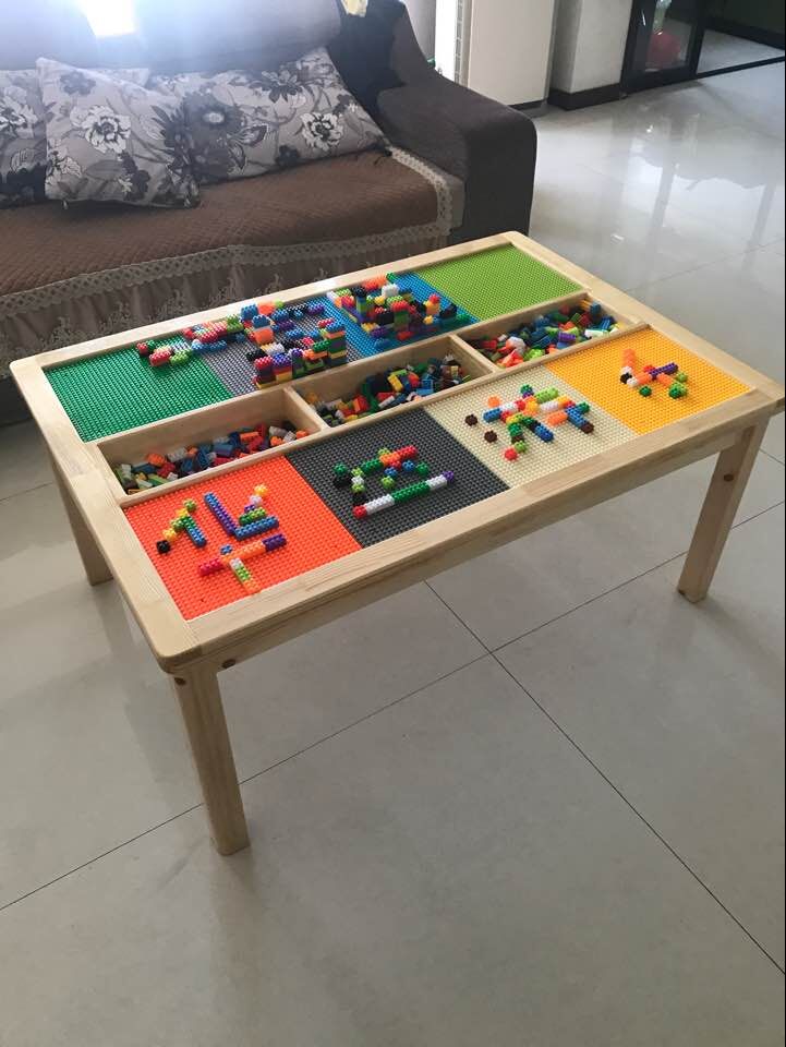 Children's multifunctional solid wood table baby puzzle building block table kindergarten compatible with game table