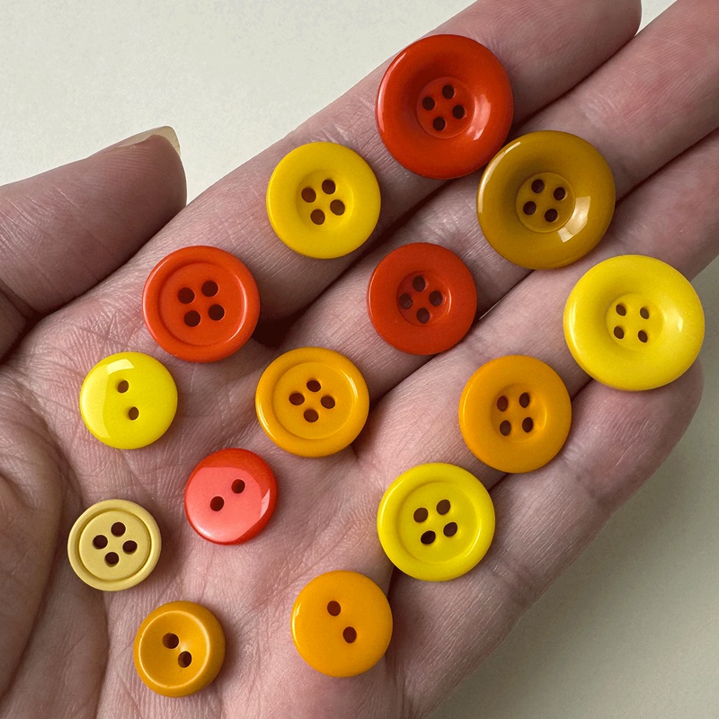 Yellow Golden Orange Turmeric Orange Work Clothes Lining Knitwear Pajamas Outwear Knitwear Pearlescent Size Buttons