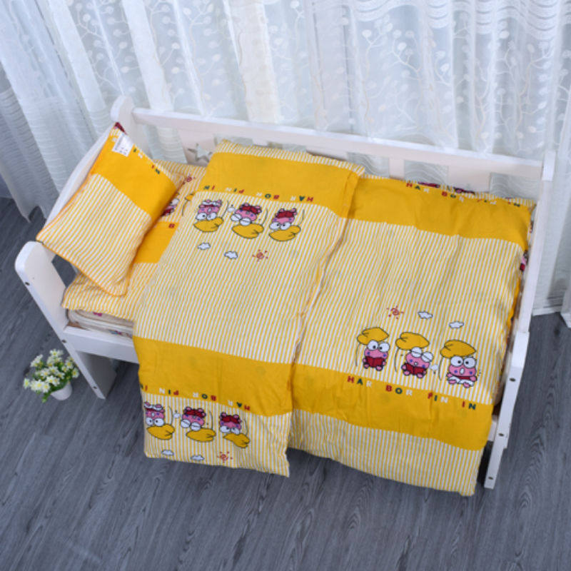 Children All-cotton Frog Prince Kindergarten Afternoon Nap Three Sets Of Afternoon Care Pure Cotton Mattress Cover Baby Clips Cotton Sheet Quilt Cover