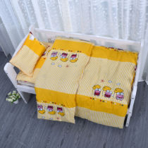 Childrens cotton frog prince kindergarten nap three-piece set afternoon cotton mattress cover baby clip cotton single quilt cover