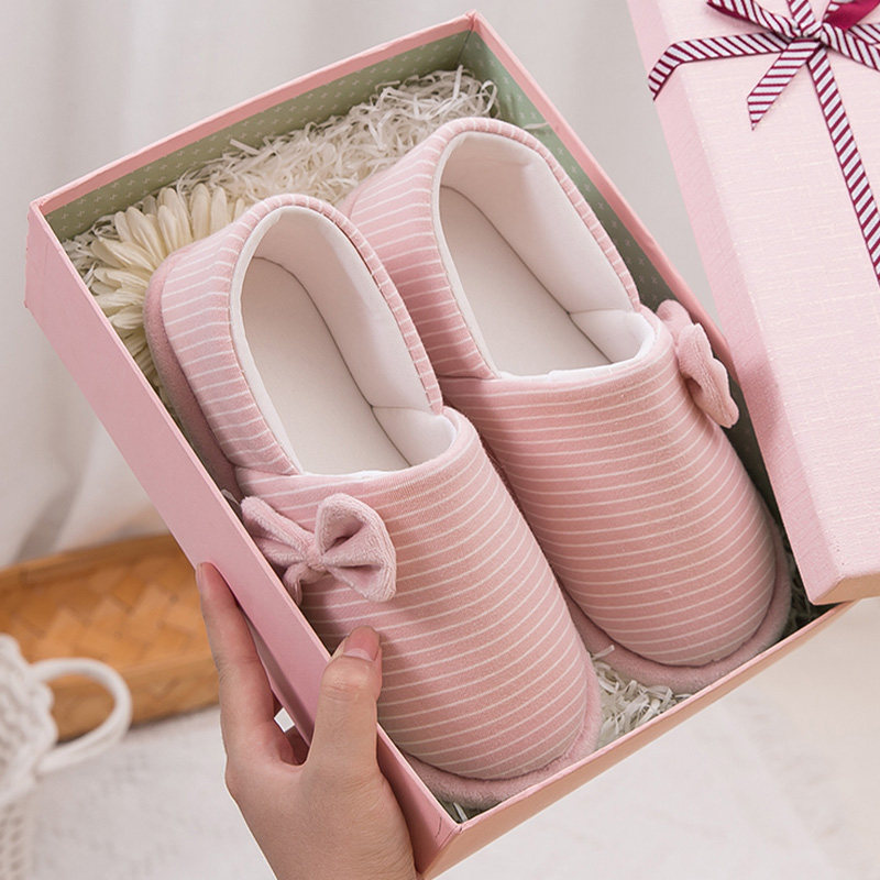 Home Autumn Winter Bag Heel Cotton Slippers Women's Thick Bottom Winter Lunar Sub Cute Home Plush Winter Room Postnatal Cotton Shoes Hair