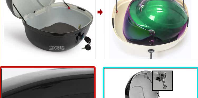 Emma Green Jia Xiaogui Wang Xe điện Thân cây chung Xe pin Rùa nhỏ Wang Tail Hộp Công cụ trung bình Hộp - Xe gắn máy phía sau hộp thùng givi hông
