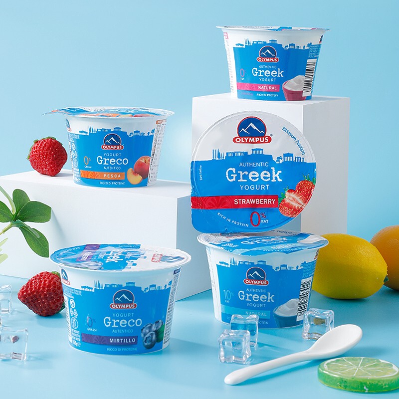  Free Shipping Greek Olympus Brand Original Plain Skim Blueberry Strawberry Peach Full Cream 150g*6 Yogurt Bowl