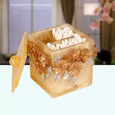 Cotton swab box European-style creative living room toothpick box Portable toothpick tube Cute toothpick jar Desktop storage household items