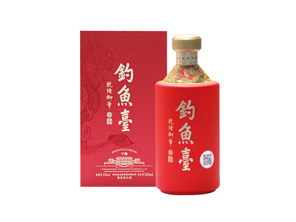【さんさん】釣魚臺 醤香型白酒 53度钓鱼台V陆酱香型白酒500ml/瓶