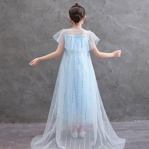 Наряд маленькой принцессы, платье, летняя детская юбка, «Холодное сердце», короткий рукав