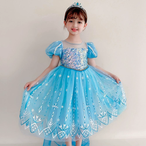 Детский летний наряд маленькой принцессы, платье, юбка, «Холодное сердце», коллекция 2021, подарок на день рождения