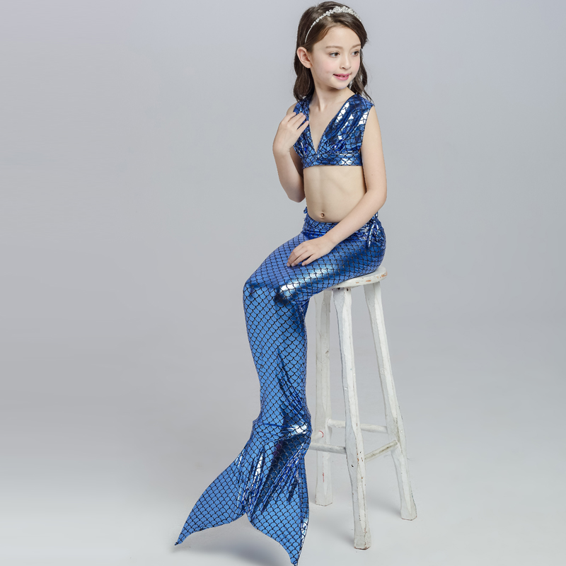 Cô gái Mermaid Bơi Quần Áo Trẻ Em Công Chúa Nàng Tiên Cá Đuôi Bơi Váy Cô Gái Bãi Biển Chia Bikini