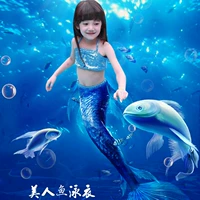 Trẻ em của nàng tiên cá áo tắm cô gái công chúa nàng tiên cá đuôi trang phục cô gái bên bờ biển bơi chia áo tắm tập bộ bikini 2 chi tiết cho bé 