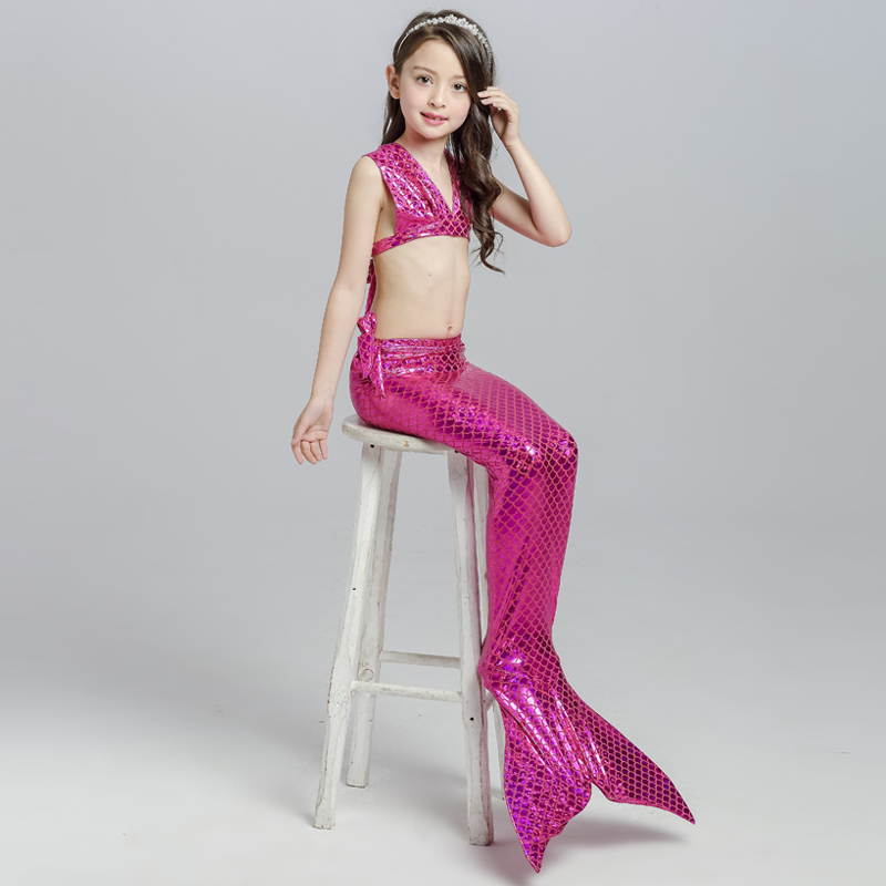 Cô gái Mermaid Bơi Quần Áo Trẻ Em Công Chúa Nàng Tiên Cá Đuôi Bơi Váy Cô Gái Bãi Biển Chia Bikini