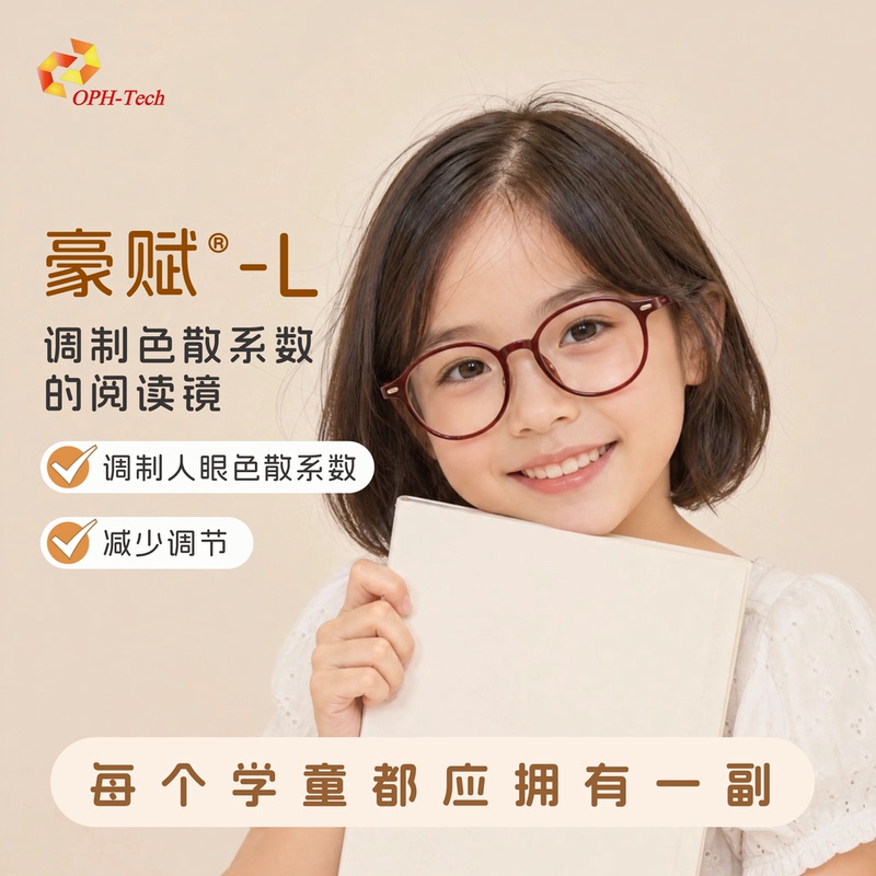 Hao Fu-L Series Lenses for Children's Reading and Writing, with Steeply Changing Defocus, Edof Design, High-Transparency Purple Light Color Dispersion