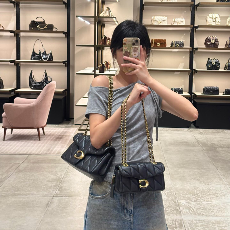 Authentic Direct Mail Coach Tabby26 Dionysus Bag 20 Stripes Quilted Handbag Shoulder Crossbody Chain Bag for Women