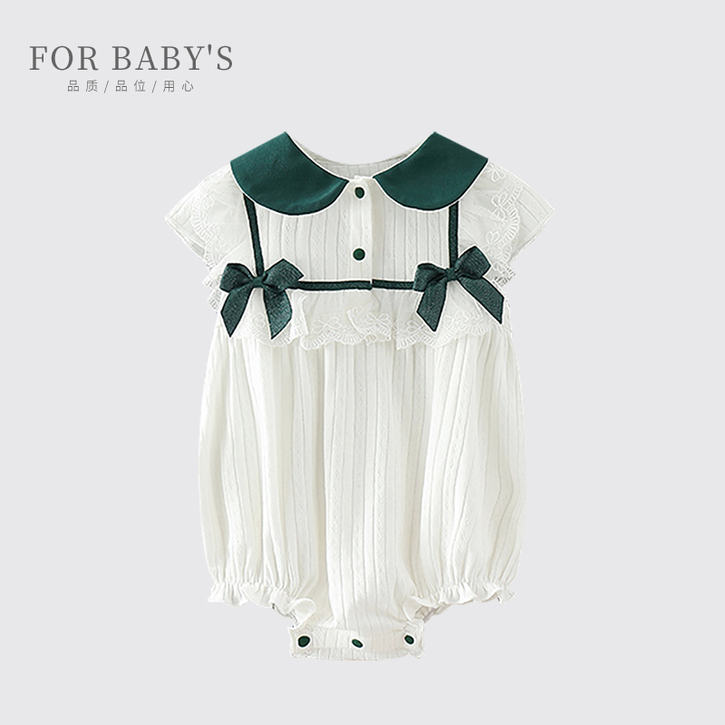 New Baby Baby Clothes Summer Thin men and women short sleeves Lions suit and summer clothes Harvest crew-clad pure cotton one-piece clothes