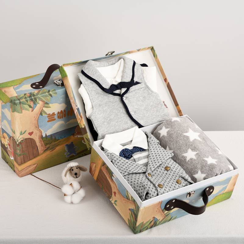 Newborn Baby Clothes Suit Pure Cotton Spring Money First Born Baby Full Moon Gift Items Gift Boxes