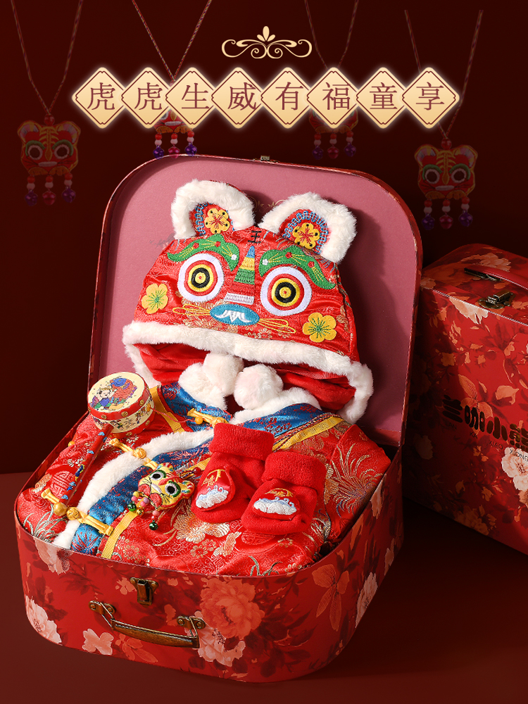 Newborn baby clothes gift box set new year baby newborn gift high-end New Year's dress jumpsuit spring summer