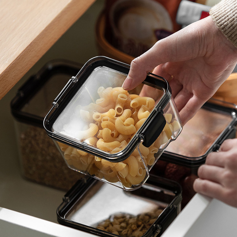 Japanese-style sealed jar transparent household kitchen spice food-grade nut tea storage jar grain storage box