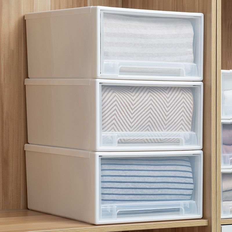 Japanese clothes storage box storage box drawer type transparent wardrobe storage cabinet clothing sorting box underwear storage box