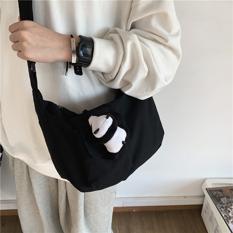 Slanted Satchel Male Korean version Trend Cloth Bag Ins Boys Day Department Single Shoulder Bag Student Casual 100 Hitch Cross-to-Shoulder Bag