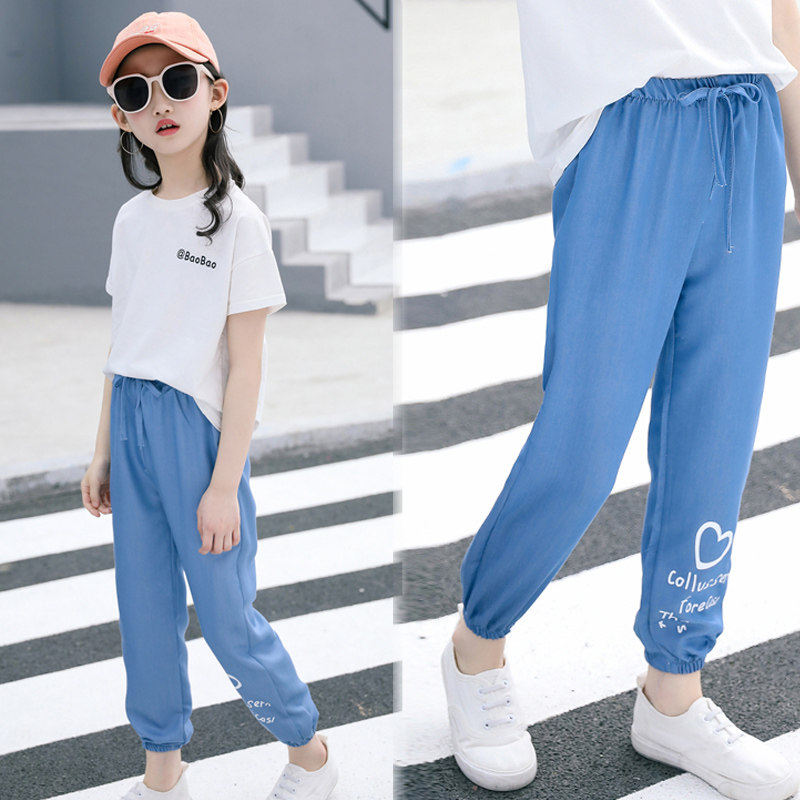 Girl Mosquito Repellent Pants 2021 New Tide Children Foreign Pie Jeans Slim summer Women CUHK Scout Loose Casual Pants