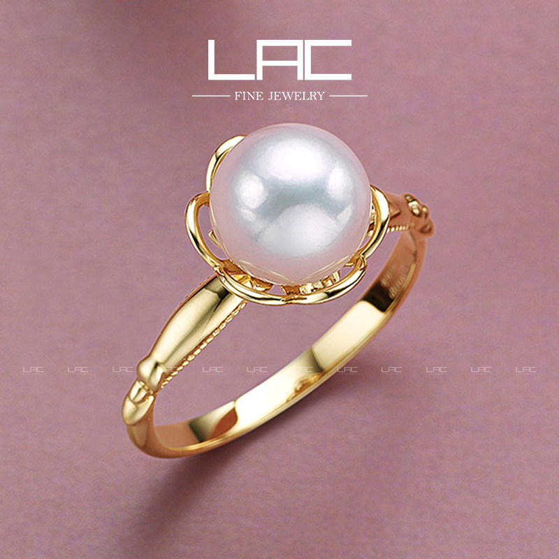 (Live on the new) LAC Advanced Jewelry 18K Gold Natural AKOYA Pearl Ring