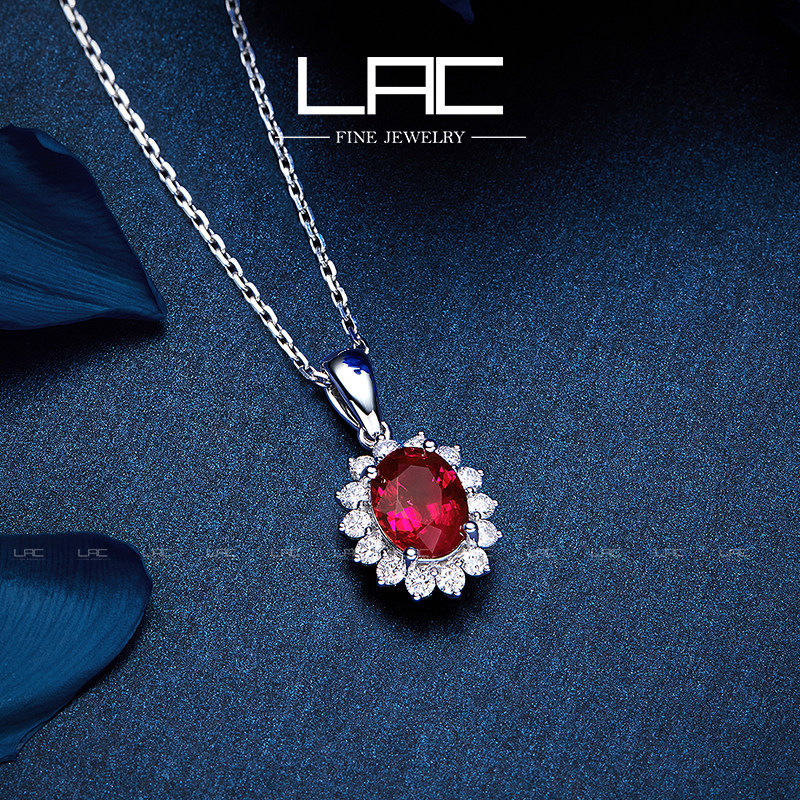 LAC jewelry Natural pigeon blood ruby pendant woman 18k gold gem hanging piece (without necklace)