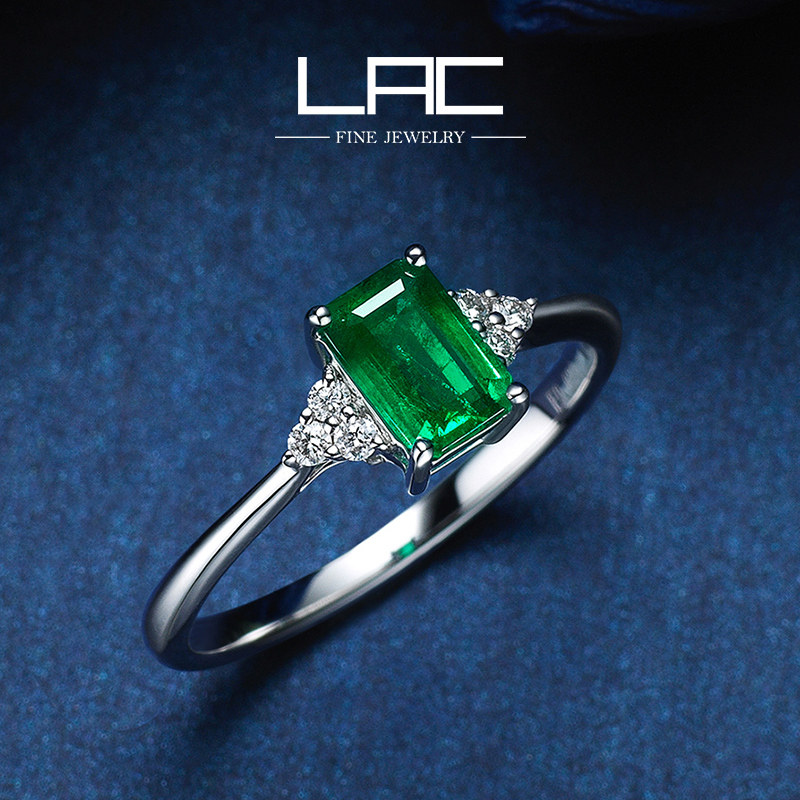 LAC Advanced Jewelry Natural Progenitor Green Ring Woman 18k Gold Custom Inlaid Diamond Color Gem Ring Certificate