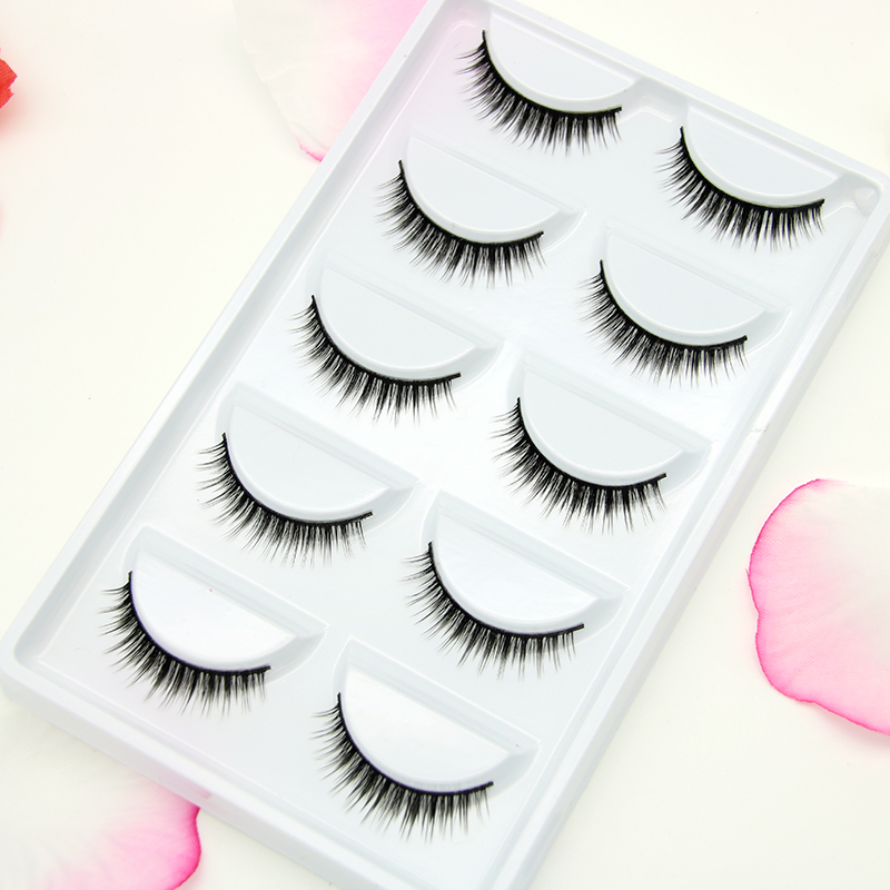 Lông mi giả tự nhiên dày cong ngắn mô phỏng Bông cứng cuống trang điểm nude hàng ngày mua 2 hộp để gửi keo keo gắn mi giả