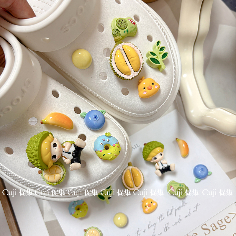 Cute Durian Fruit Dimoo Clog Shoe Flower Decoration Shoe Buckle Accessory Suitable for Cross/Crocs Cute Durian Fruit Dimoo Clog Shoe Flower Decoration Shoe Buckle Accessory Suitable for Cross/Crocs