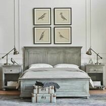 American vintage wood French country oak double European master bed 1 8 meters nuptial bed simple single