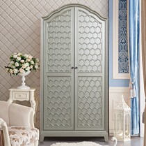 European minimalist postmodern bedroom double door curved wardrobe Mediterranean idyllic solid wood round wardrobe childrens wardrobe