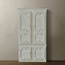 French country vintage old double door wardrobe European style solid wood carved wardrobe cloakroom American bedroom lockers