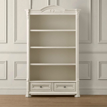 American country antique old old solid wood bookcase French simple white bookcase bookcase European oak locker