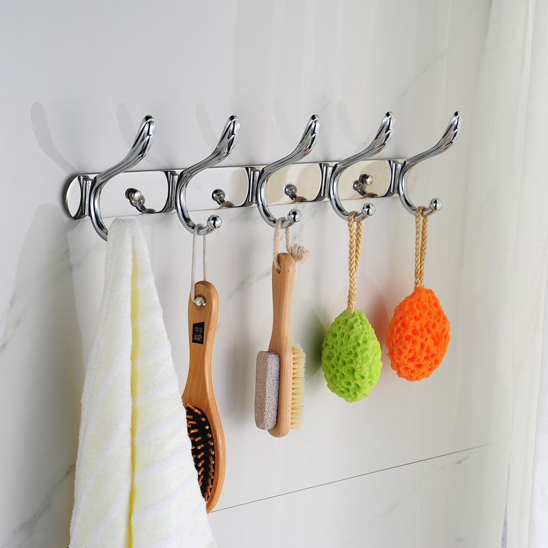 Dressing Room Coat Hook Bathroom Stainless Steel Clothes Hook European Door Rear Coat Hook Wall Hanging Wall Wardrobe