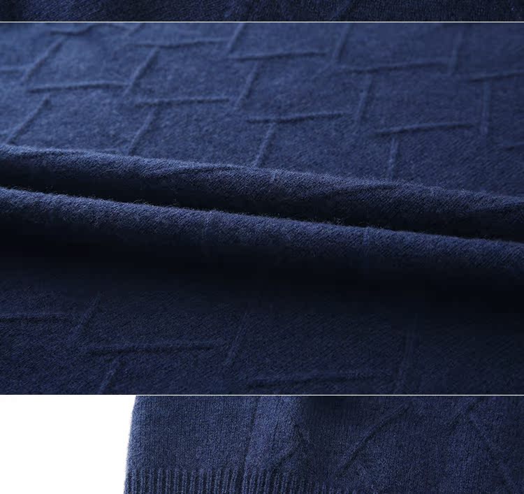 Áo len tháng 10 nam cashmere 100% nguyên chất cashmere cổ tròn kinh doanh lưới kim cương Áo len cashmere dài tay - Áo len Cashmere áo thun dài tay nam