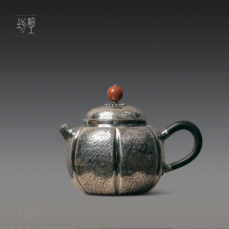 Fine Works Workshop Japan Pure Handmade Pure Silver 9999 Silver Pot Pure Silver Kung Fu Tea With Silver Small Rush Requires Small Silver Pot Tea Ware