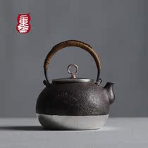 Yidong Zhai silver pot sterling silver 9999 bubble teapot pure hand made tea set Japanese kettle home Ancient Tea Ware