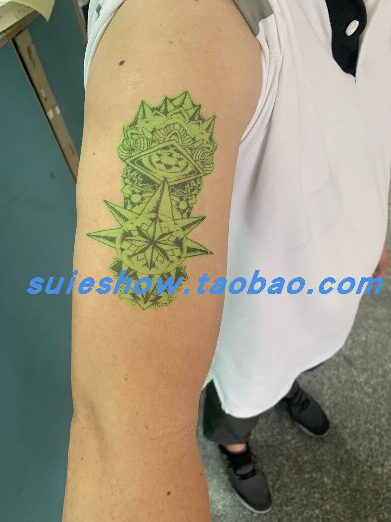 Передача бумаги 激光夜光纹身贴纸/diy荧光纹身转印纸/防水纹身纸/发光纹身水转纸