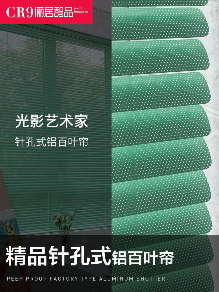 CR9 Liju Zhipin Pinhole Aluminum Alloy Venetian Curtain Shading Sunshade Ventilation Perspective Lifting Waterproof and Oilproof
