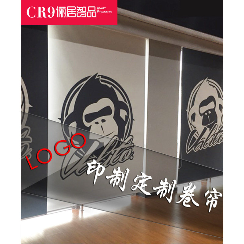 CR9 Logo printed roller shutter curtains full blackout shading design custom office custom background advertising
