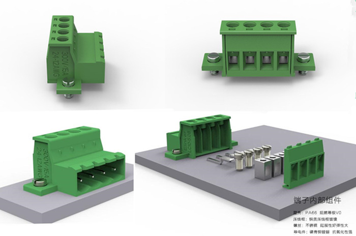 Description Picture 6 of item10sets Solder-free butt strap fixed K2EDGRKC-5.08MM-2p3p4p5p6p7p8p9p10p-24P Pitch 5.08MM Butt-terminal block