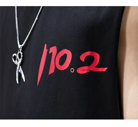 Áo vest nam mùa hè 2019 in chữ cotton cổ tròn phiên bản Hàn Quốc áo thun không tay vest vest ngang vai - Áo vest cotton áo ghi lê