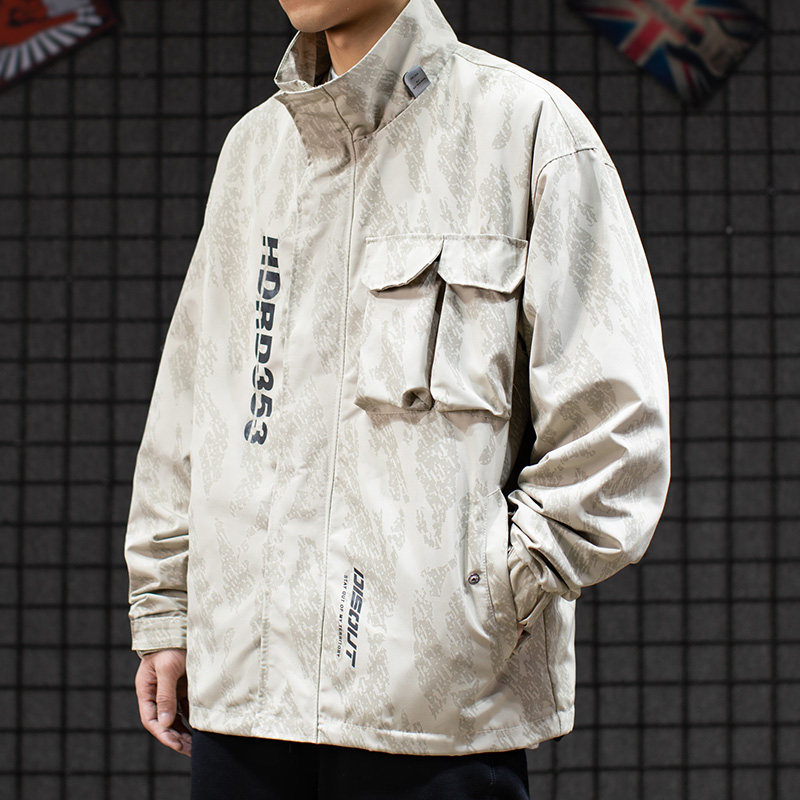 National Tide High Street Functioning Wind Camouflares overalls jacket male jacket loose ruffers Surge Shuffle Street Bf Big Size Submachine Clothes